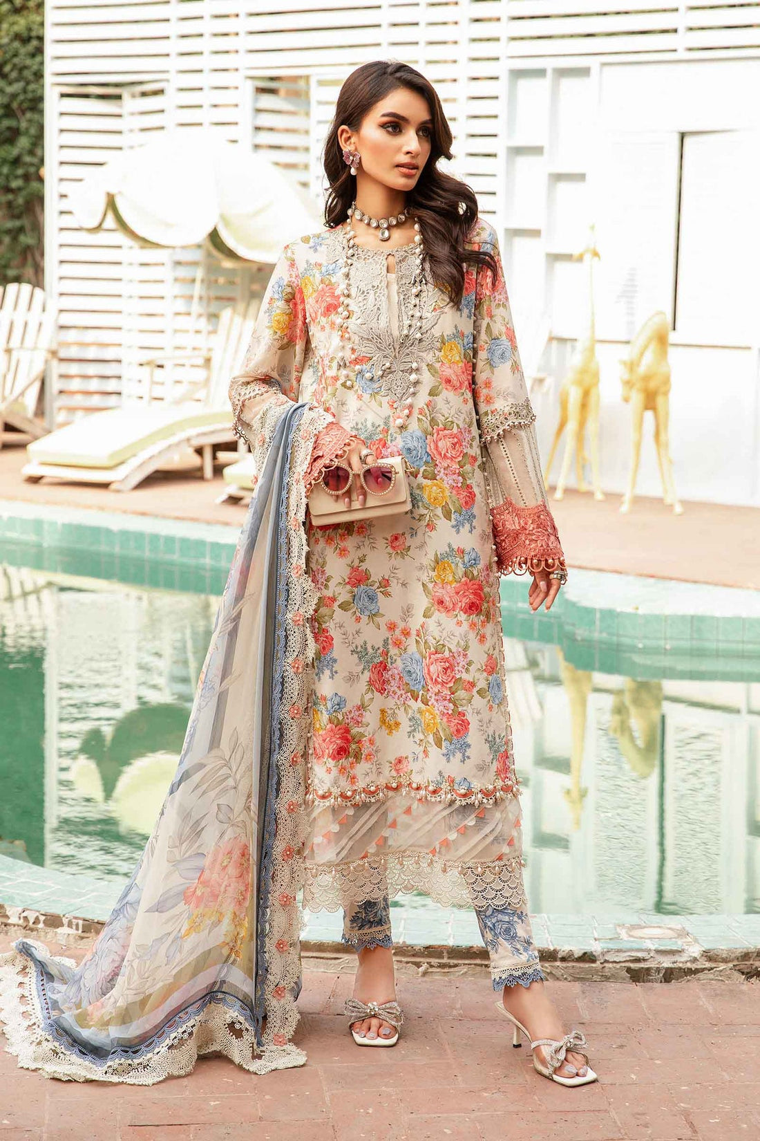 Maria.B | M Print Eid Edit | MPT-2204-A - Khanumjan  Pakistani Clothes and Designer Dresses in UK, USA 