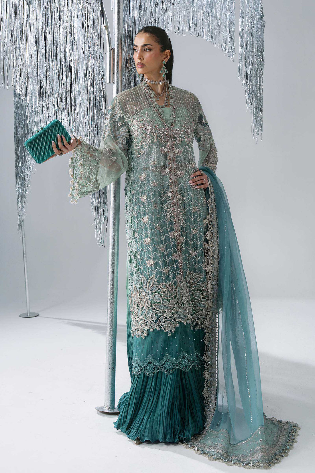 Maria B | Mbroidered Wedding Formals 26 | BD-3107-Sea Green