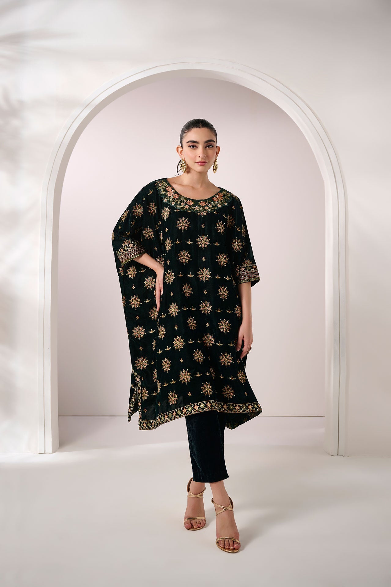 Dhanak | Velvet Edit | FW24DA-1898 DARK GREEN