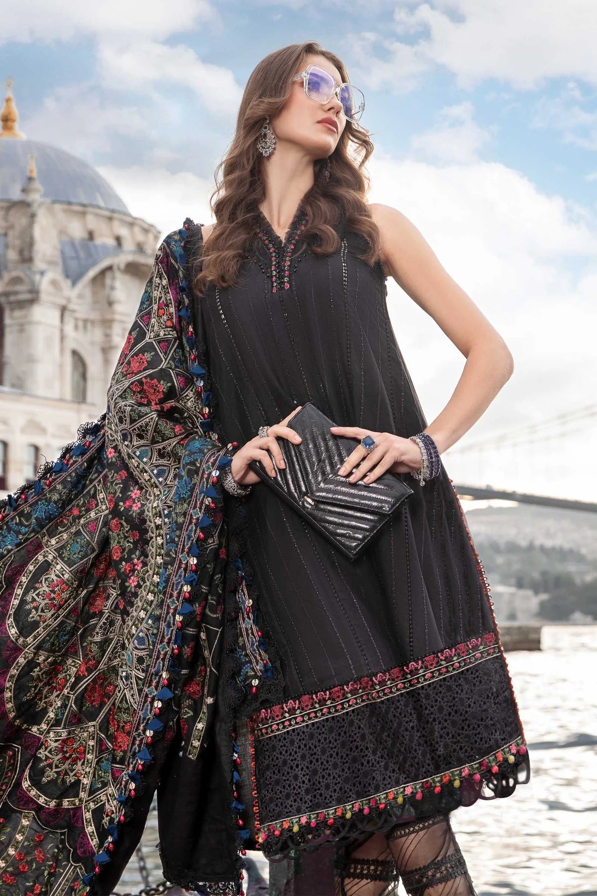 Maria B | Linen 23 | Black DL-1101 - Khanumjan  Pakistani Clothes and Designer Dresses in UK, USA 