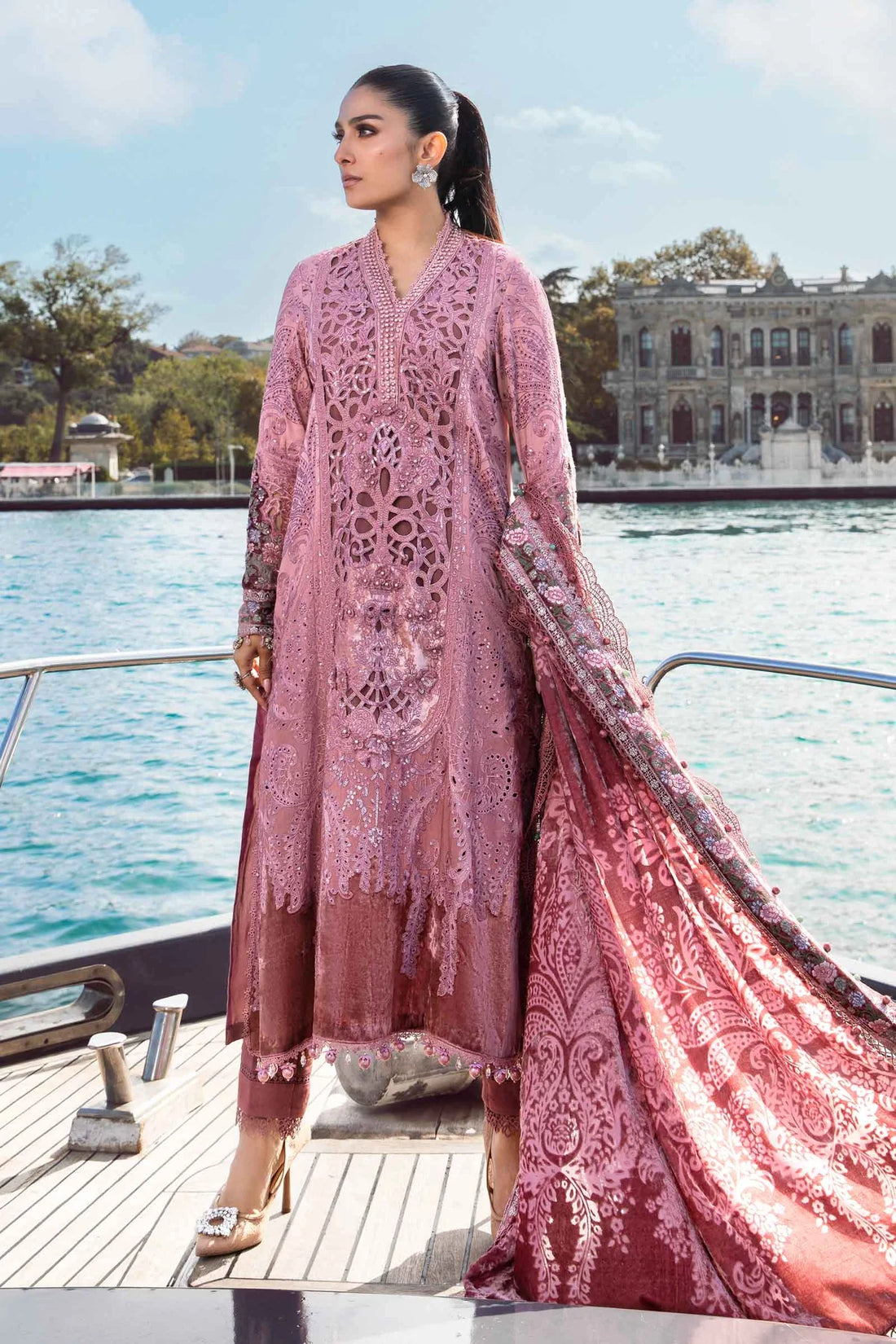 Maria B | Linen 23 | Ash Pink DL-1106 - Khanumjan  Pakistani Clothes and Designer Dresses in UK, USA 