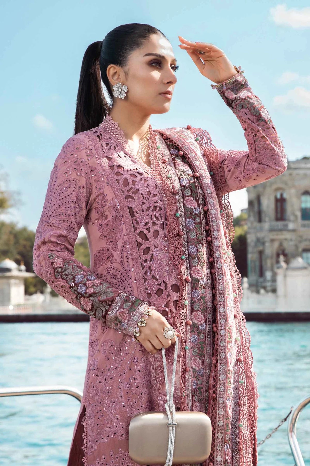 Maria B | Linen 23 | Ash Pink DL-1106 - Khanumjan  Pakistani Clothes and Designer Dresses in UK, USA 