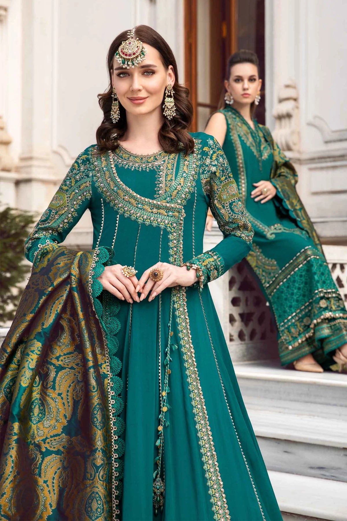 Maria B | Linen 23 | Emerald Green DL-1107 - Khanumjan  Pakistani Clothes and Designer Dresses in UK, USA 