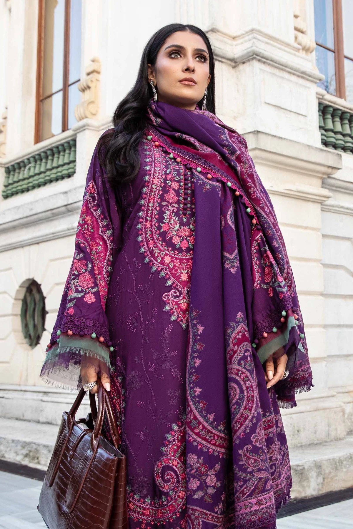 Maria B | Linen 23 | Purple DL-1108 - Khanumjan  Pakistani Clothes and Designer Dresses in UK, USA 