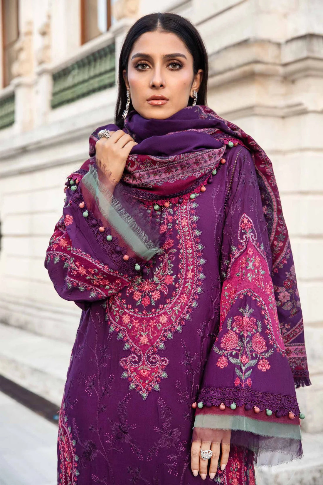 Maria B | Linen 23 | Purple DL-1108 - Khanumjan  Pakistani Clothes and Designer Dresses in UK, USA 