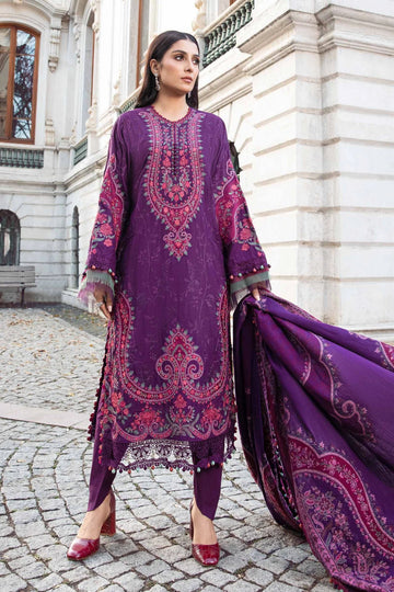 Maria B | Linen 23 | Purple DL-1108 - Khanumjan  Pakistani Clothes and Designer Dresses in UK, USA 