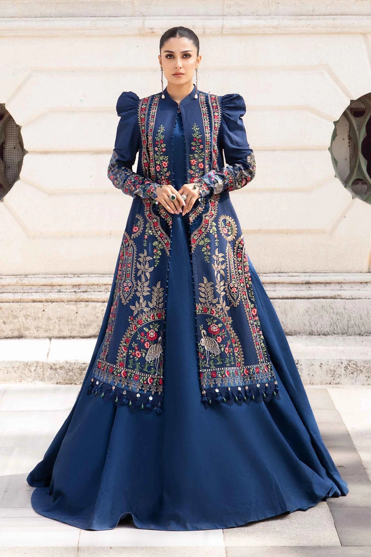 Maria B | Linen 23 | Navy Blue DL-1109 - Khanumjan  Pakistani Clothes and Designer Dresses in UK, USA 