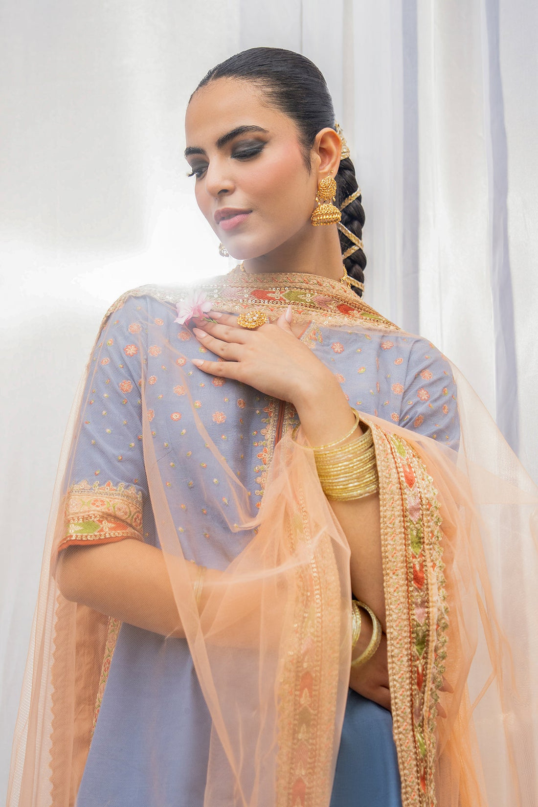 Charizma | Festive Pret | 3-PC Embroidered Raw Silk CMA-6-387