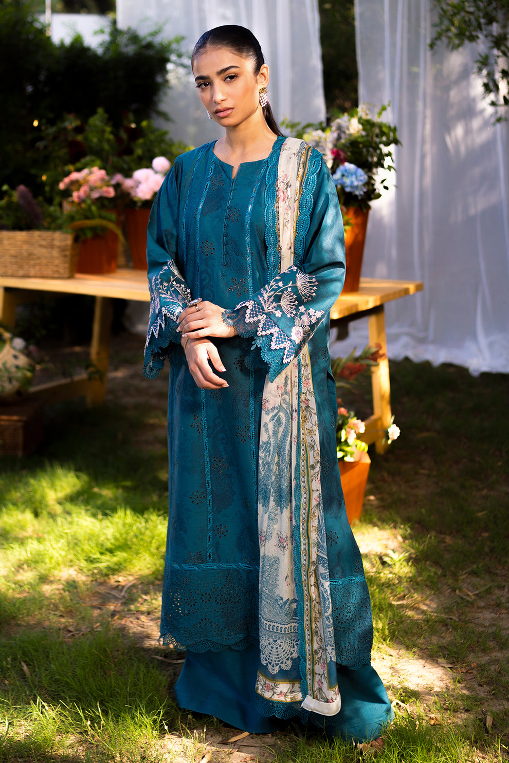 Neeshay | Summer Lines Printkari | LAGOON - Khanumjan  Pakistani Clothes and Designer Dresses in UK, USA 