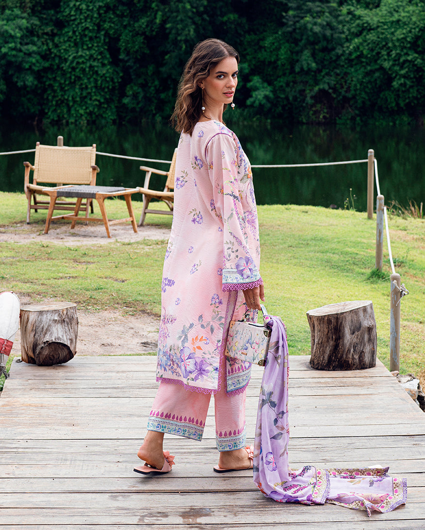 Roheenaz | Garden Veal Printed Lawn 25 |Lilac Dust