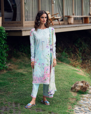 Roheenaz | Garden Veal Printed Lawn 25 | Twilight Fizz