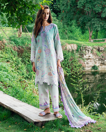 Roheenaz | Garden Veal Printed Lawn 25 | Jazmine Haze.