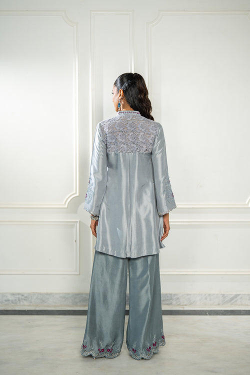 Wahaj M Khan | Lra Eid Collection 26 | Grey Rawsilk Wrap