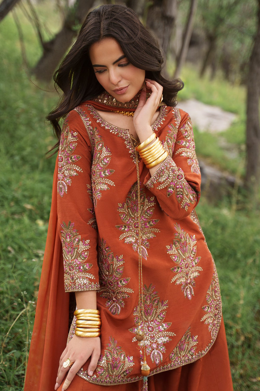 Charizma | Festive Pret | 3-PC Embroidered Raw Silk CMA-6-441
