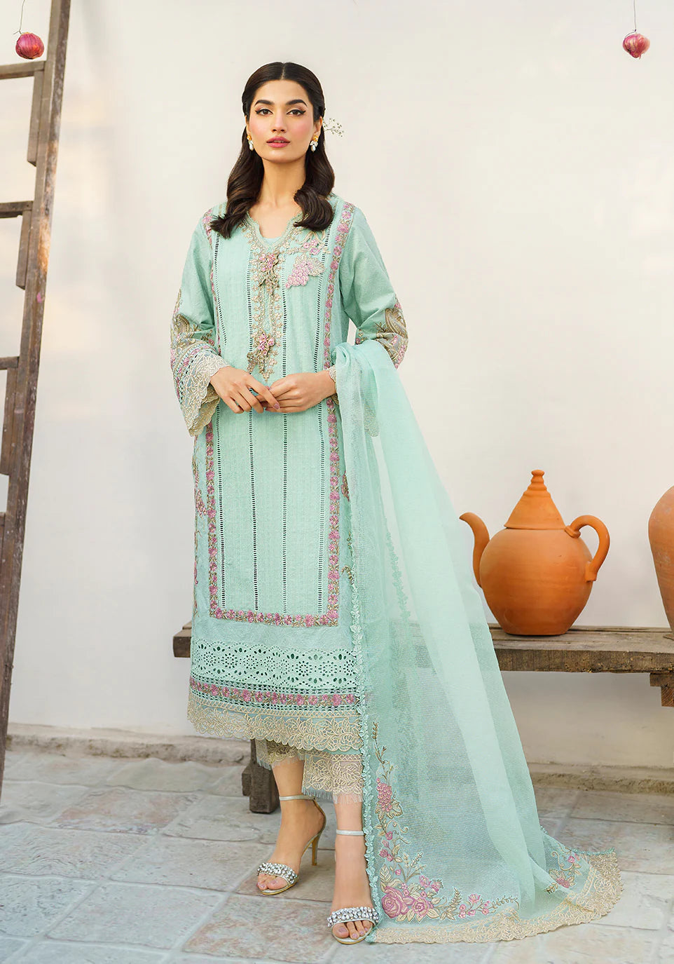Zarqash | Belle Ame 24 | BL 006 Aqua Blue - Khanumjan  Pakistani Clothes and Designer Dresses in UK, USA 