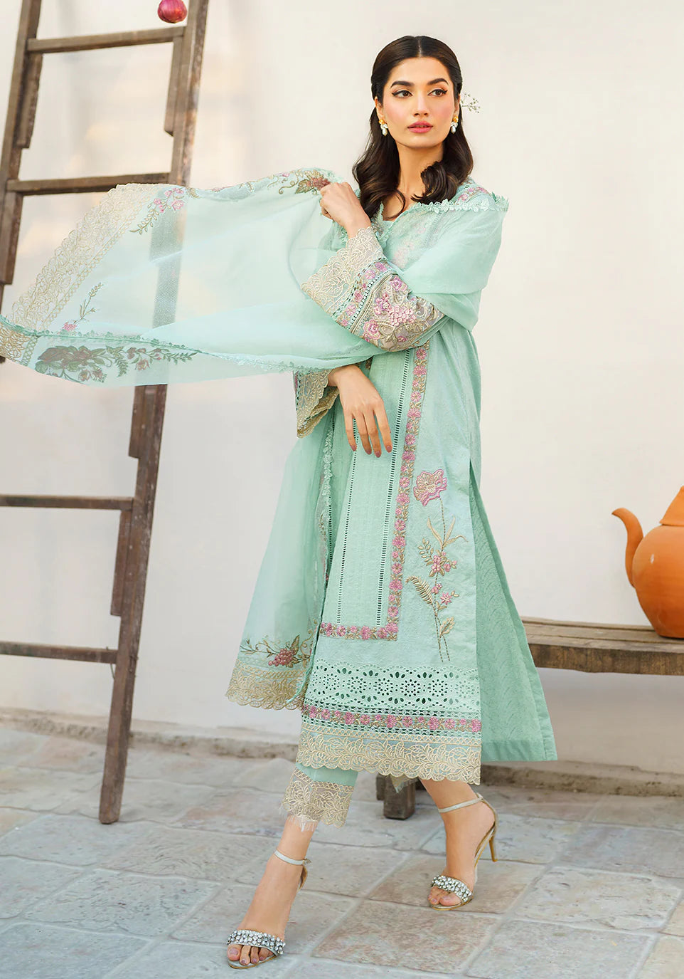 Zarqash | Belle Ame 24 | BL 006 Aqua Blue - Khanumjan  Pakistani Clothes and Designer Dresses in UK, USA 