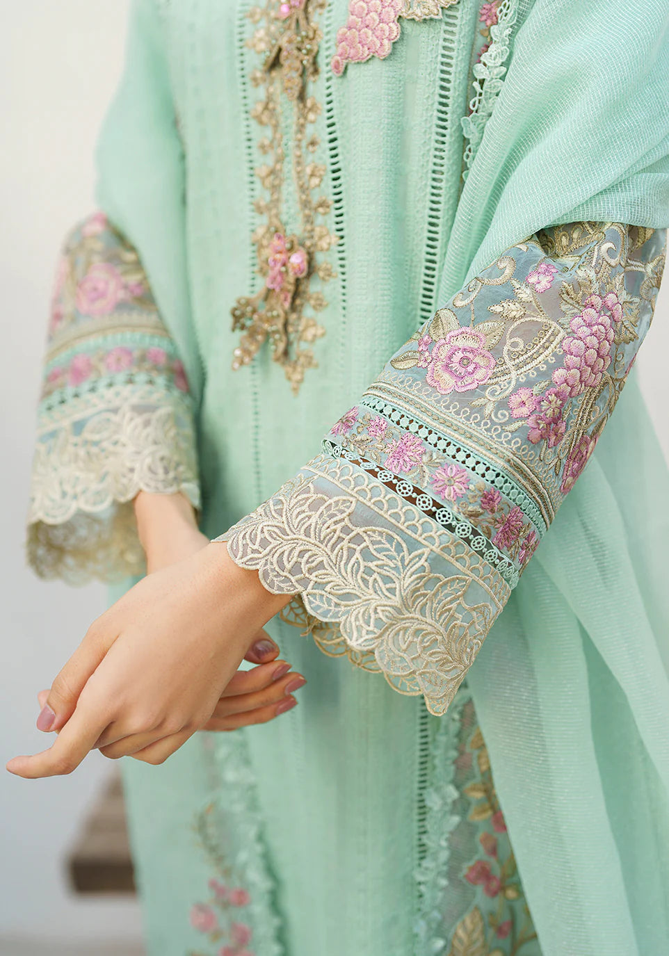 Zarqash | Belle Ame 24 | BL 006 Aqua Blue - Khanumjan  Pakistani Clothes and Designer Dresses in UK, USA 