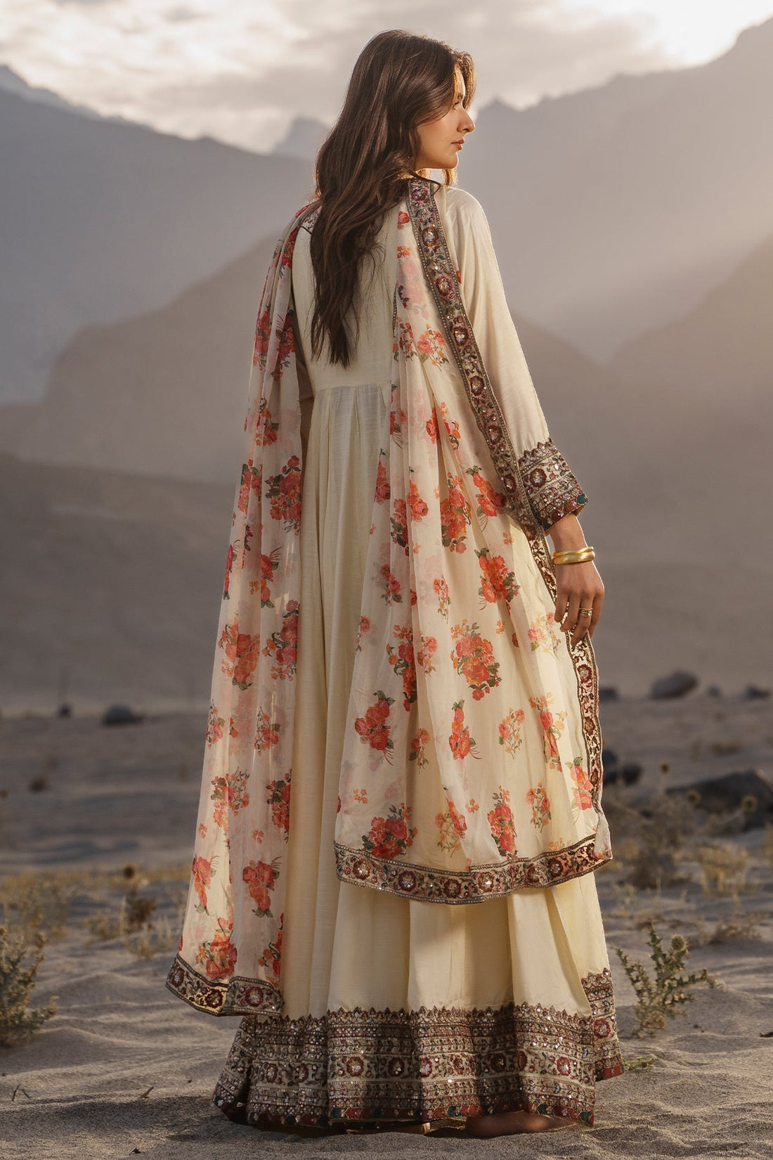 Charizma | Festive Pret | 3 Pcs Stitched Raw Silk Pishwas CMA-6-430-OFF WHITE