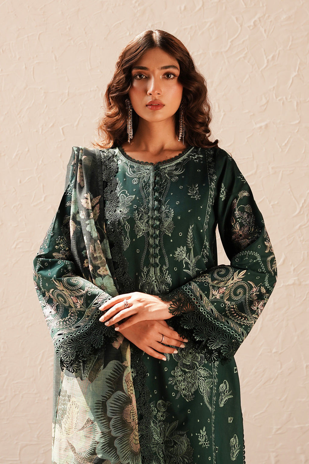 Afrozeh | Chikankari Lawn 24 | Viridian - Khanumjan  Pakistani Clothes and Designer Dresses in UK, USA 