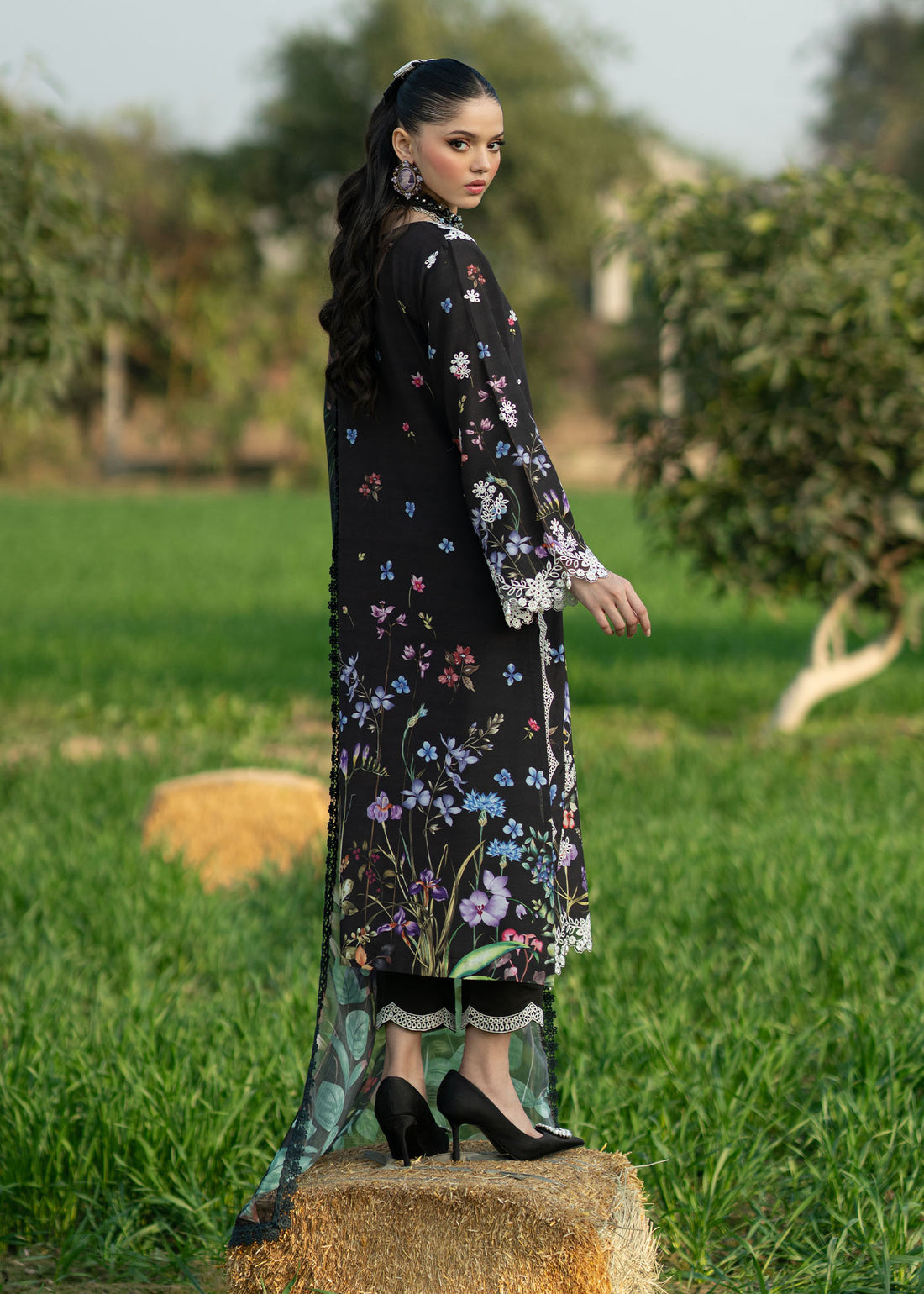 Sardinia | Printkari Lawn Edit 25 | Black Lotus