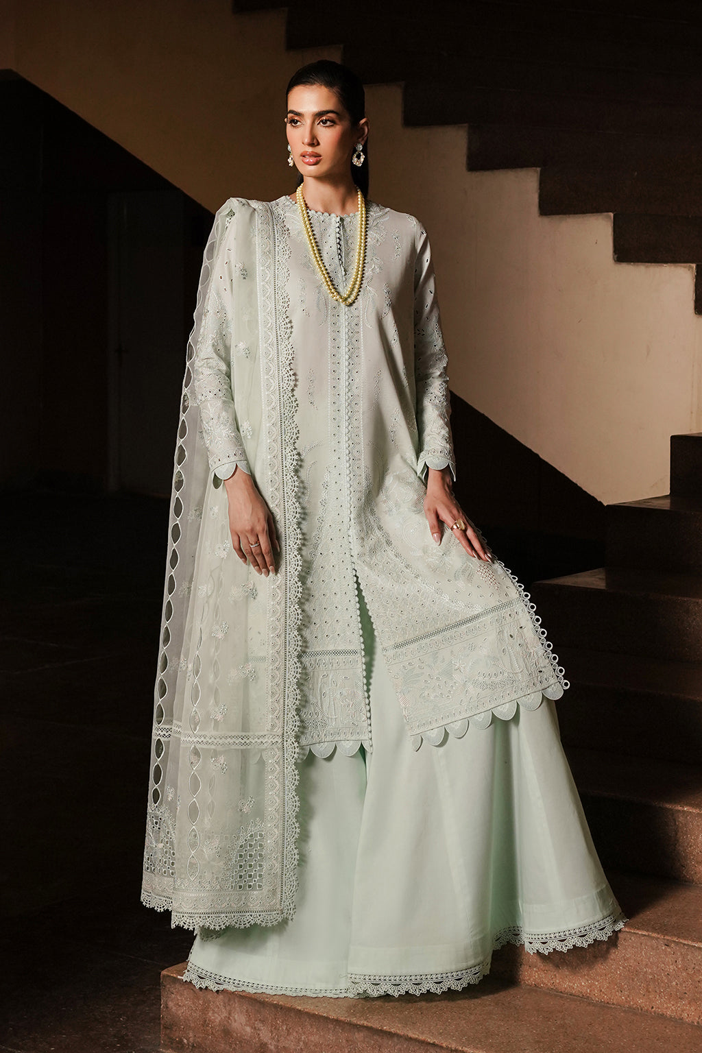 Afrozeh | Chikankari Lawn 24 | Celadon - Khanumjan  Pakistani Clothes and Designer Dresses in UK, USA 