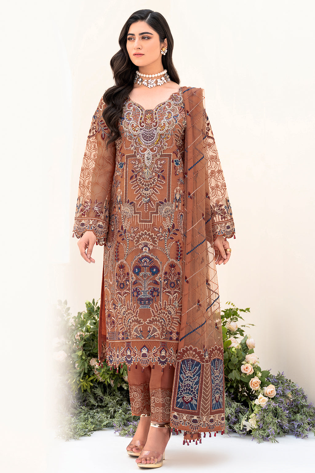 Ramsha | Minhal Organza Collection | M-808 - Khanumjan  Pakistani Clothes and Designer Dresses in UK, USA 