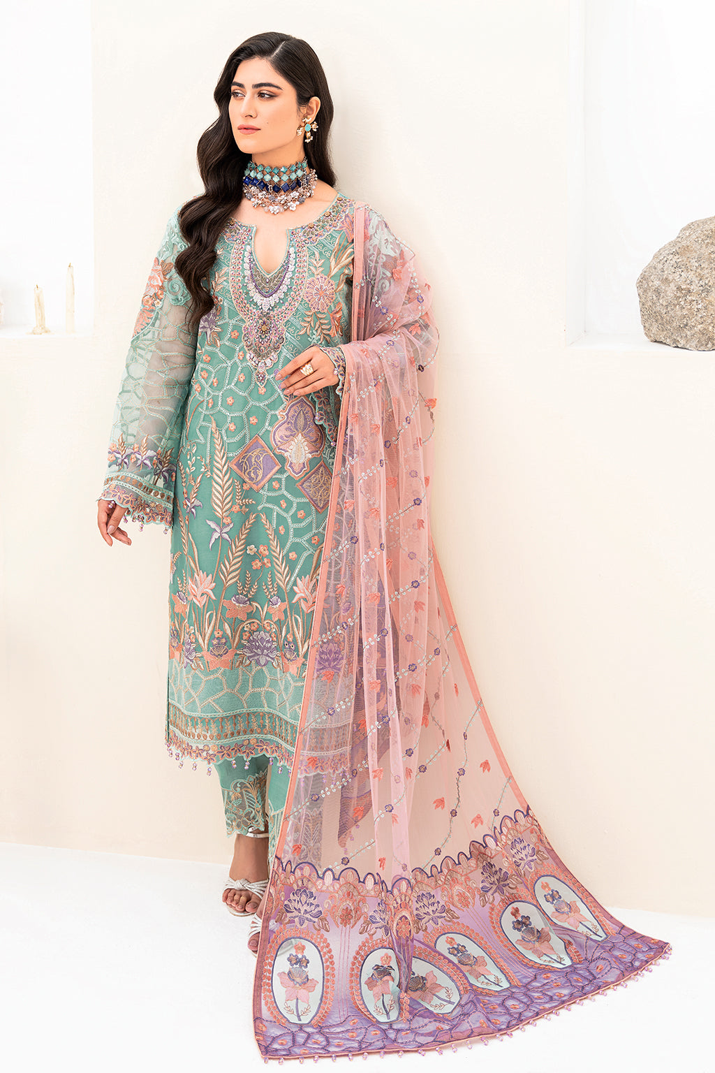 Ramsha | Minhal Organza Collection | M-807 - Khanumjan  Pakistani Clothes and Designer Dresses in UK, USA 