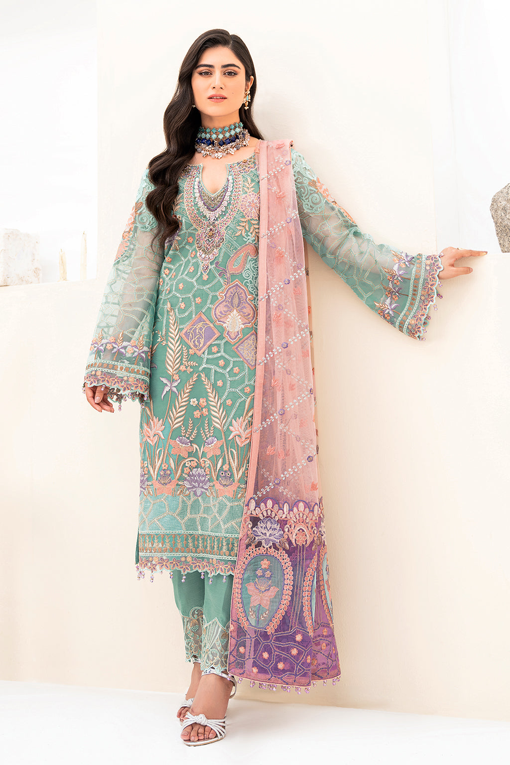 Ramsha | Minhal Organza Collection | M-807 - Khanumjan  Pakistani Clothes and Designer Dresses in UK, USA 