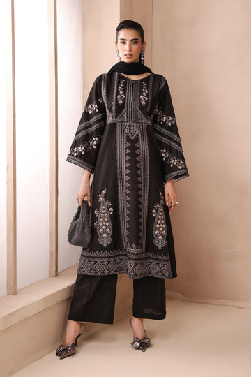 Maria B | Pre Fall Dresses | 3 Piece Embroidered Dobby Suit Black2