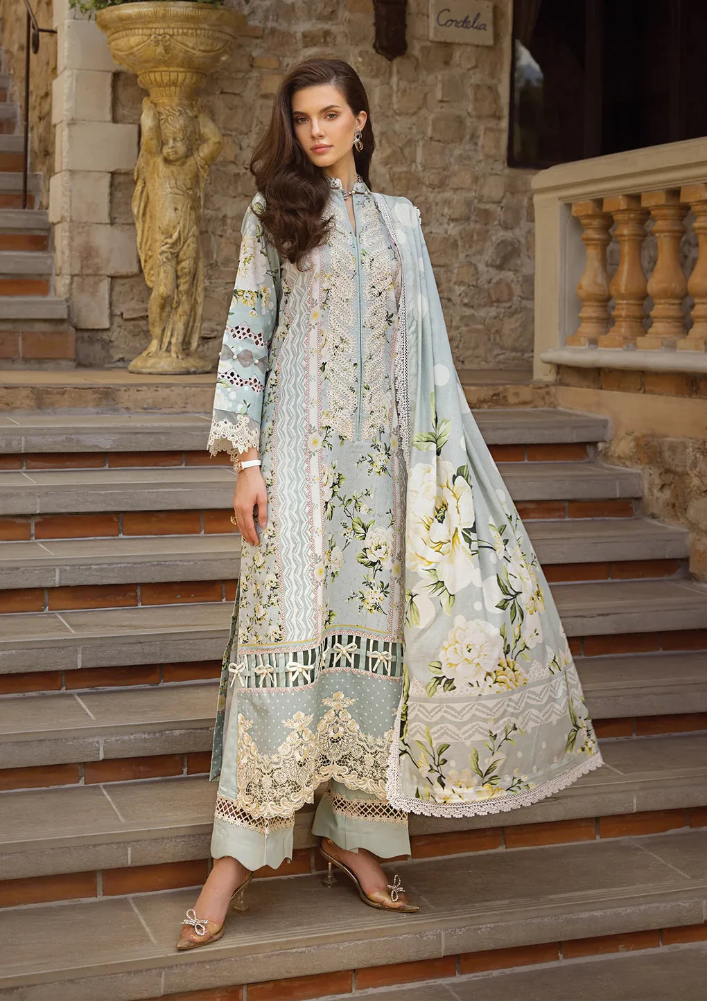 Elaf Premium | Print Chikankari 24 | ECT-05A WATERLILLY - Khanumjan  Pakistani Clothes and Designer Dresses in UK, USA 