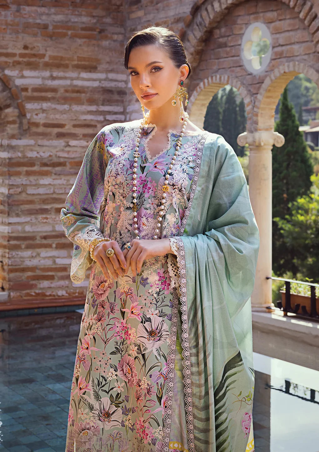 Elaf Premium | Print Chikankari 24 | ECT-03B OAK MIST - Khanumjan  Pakistani Clothes and Designer Dresses in UK, USA 