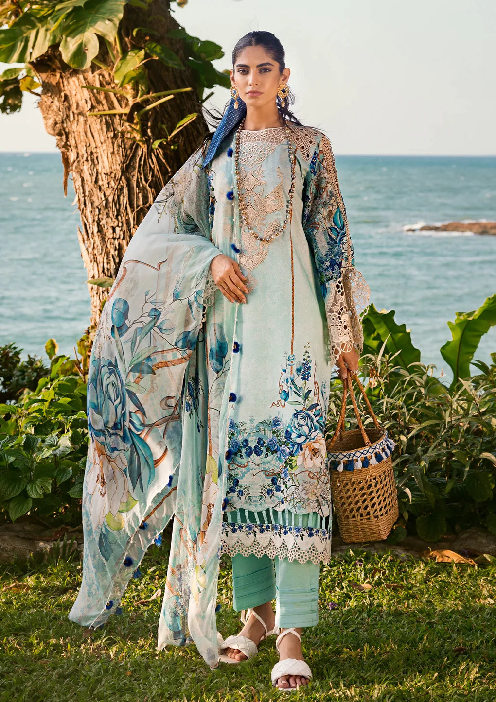 Elaf Premium | Signature Embroidered Lawn 24 | ESL-07B HEAVEN'S MIST - Khanumjan  Pakistani Clothes and Designer Dresses in UK, USA 