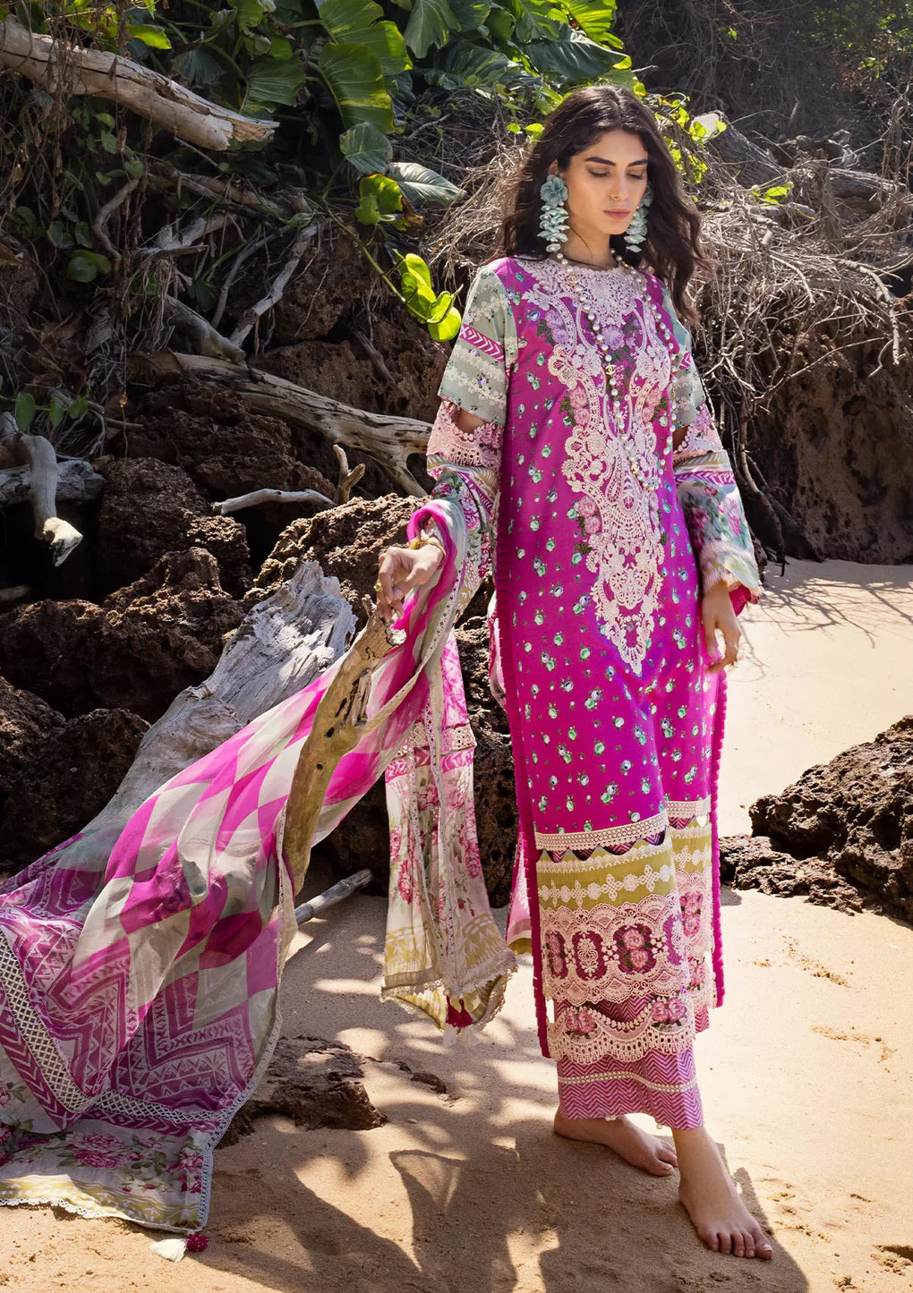 Elaf Premium | Signature Embroidered Lawn 24 | ESL-04B ENCHANTMENT - Khanumjan  Pakistani Clothes and Designer Dresses in UK, USA 