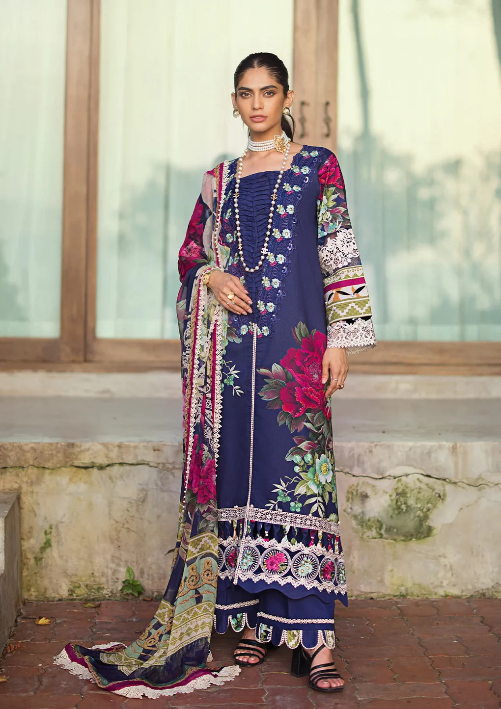 Elaf Premium | Signature Embroidered Lawn 24 | ESL-08A SINCLAIR - Khanumjan  Pakistani Clothes and Designer Dresses in UK, USA 