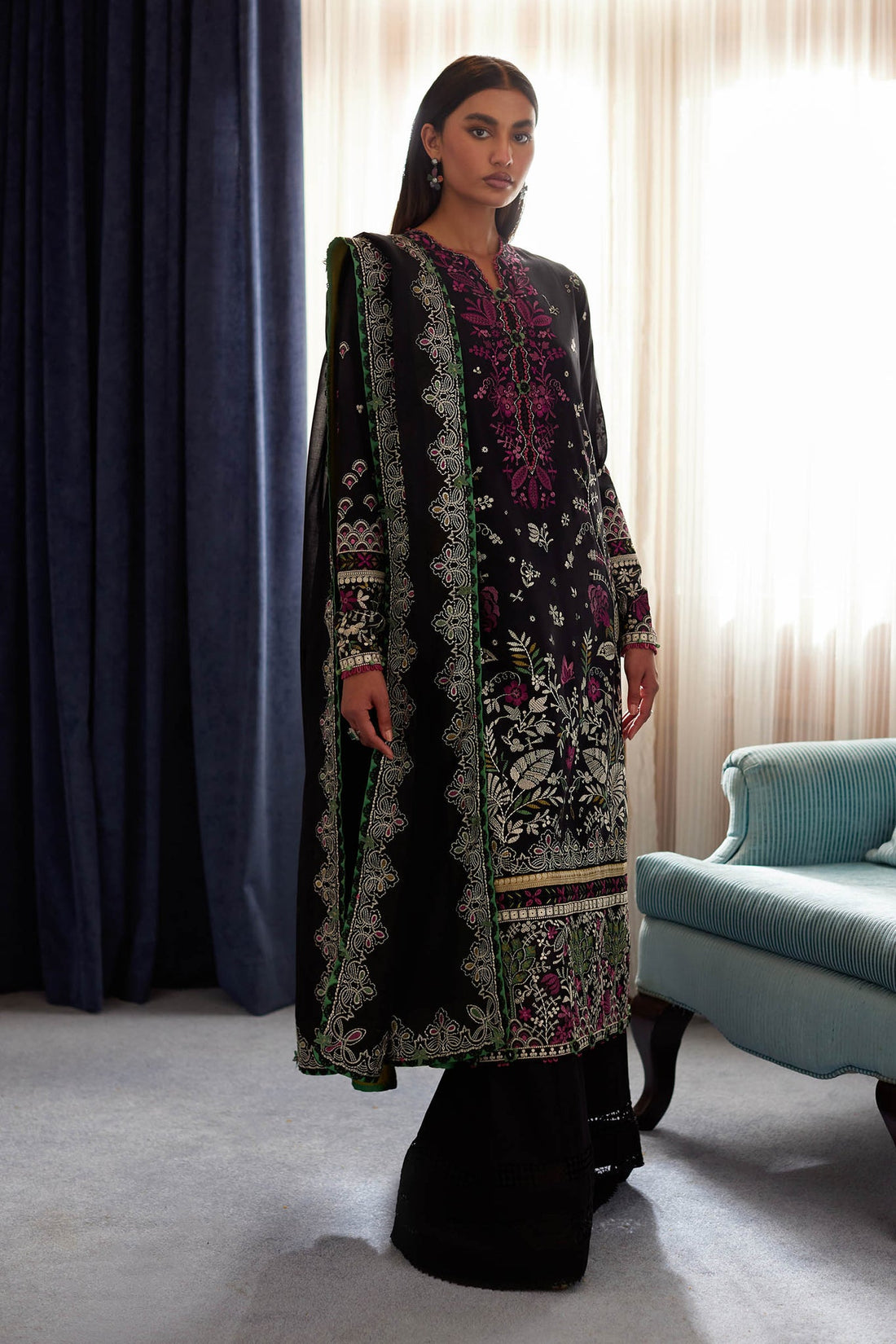 Elan | Lawn’24 |QISTINA (EL24-03 B) - Khanumjan  Pakistani Clothes and Designer Dresses in UK, USA 