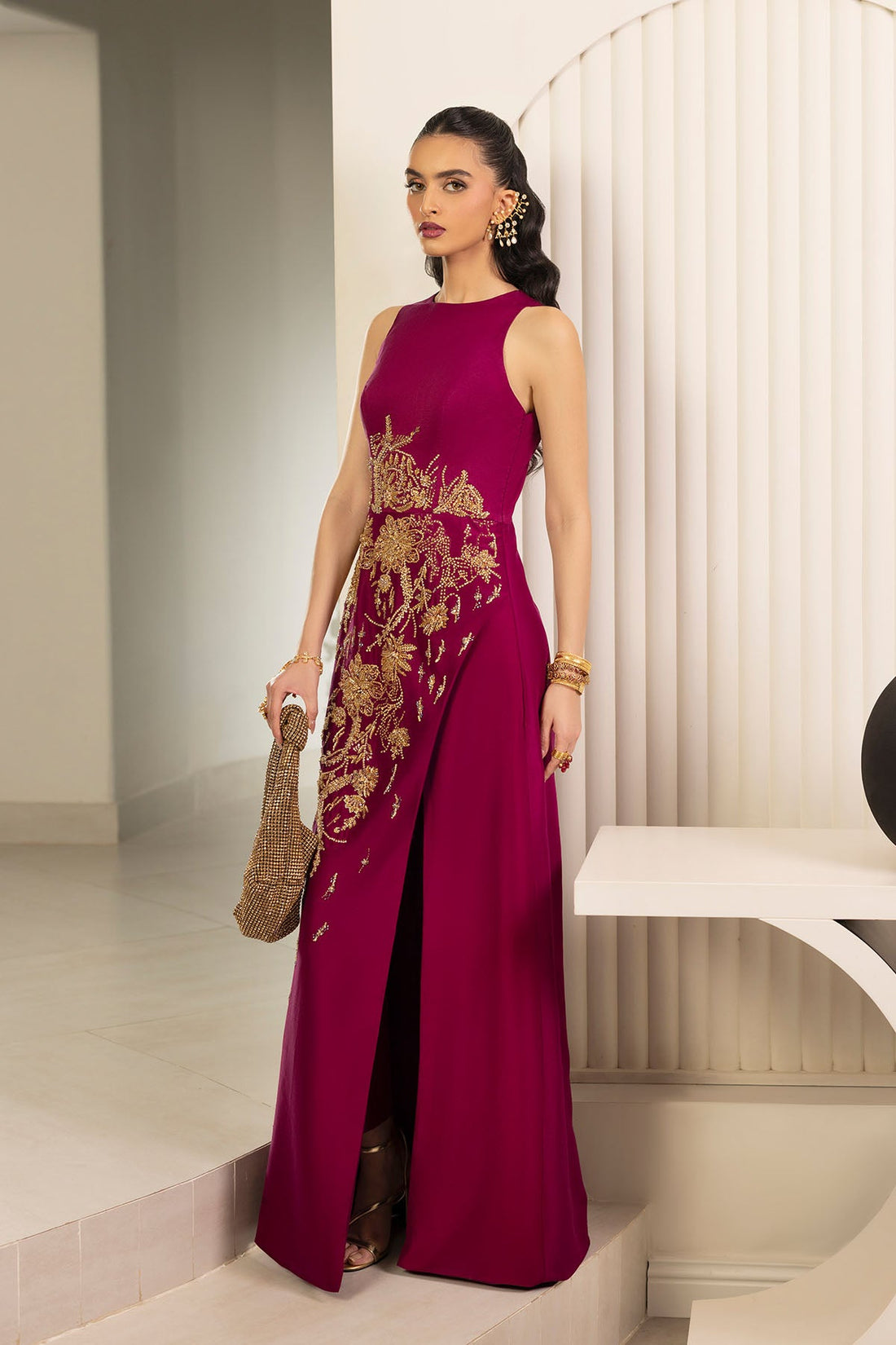 Erum Khan | Elan Formals |Mulberry Gold