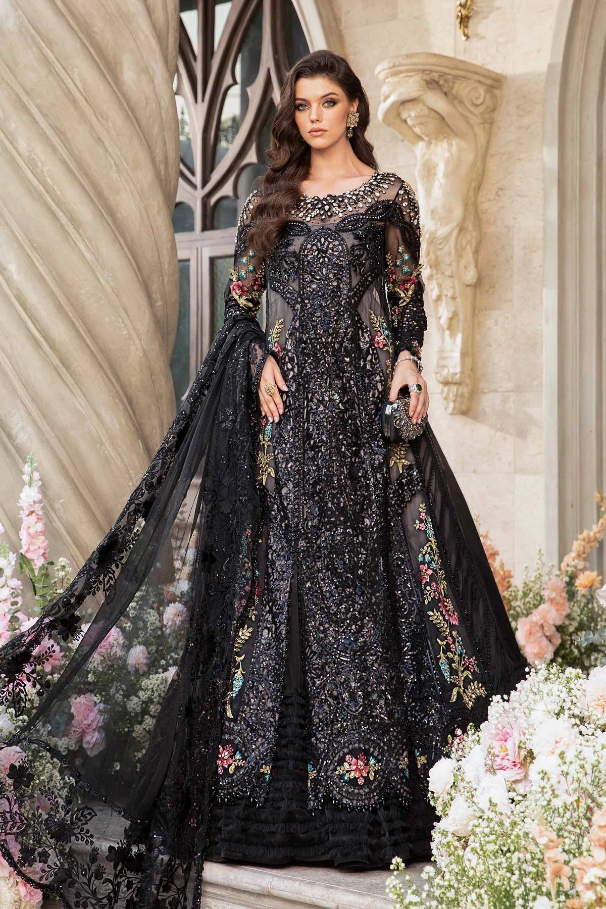 Maria B | Mbroidered Fabrics 2024 | BD-2802 - Khanumjan  Pakistani Clothes and Designer Dresses in UK, USA 