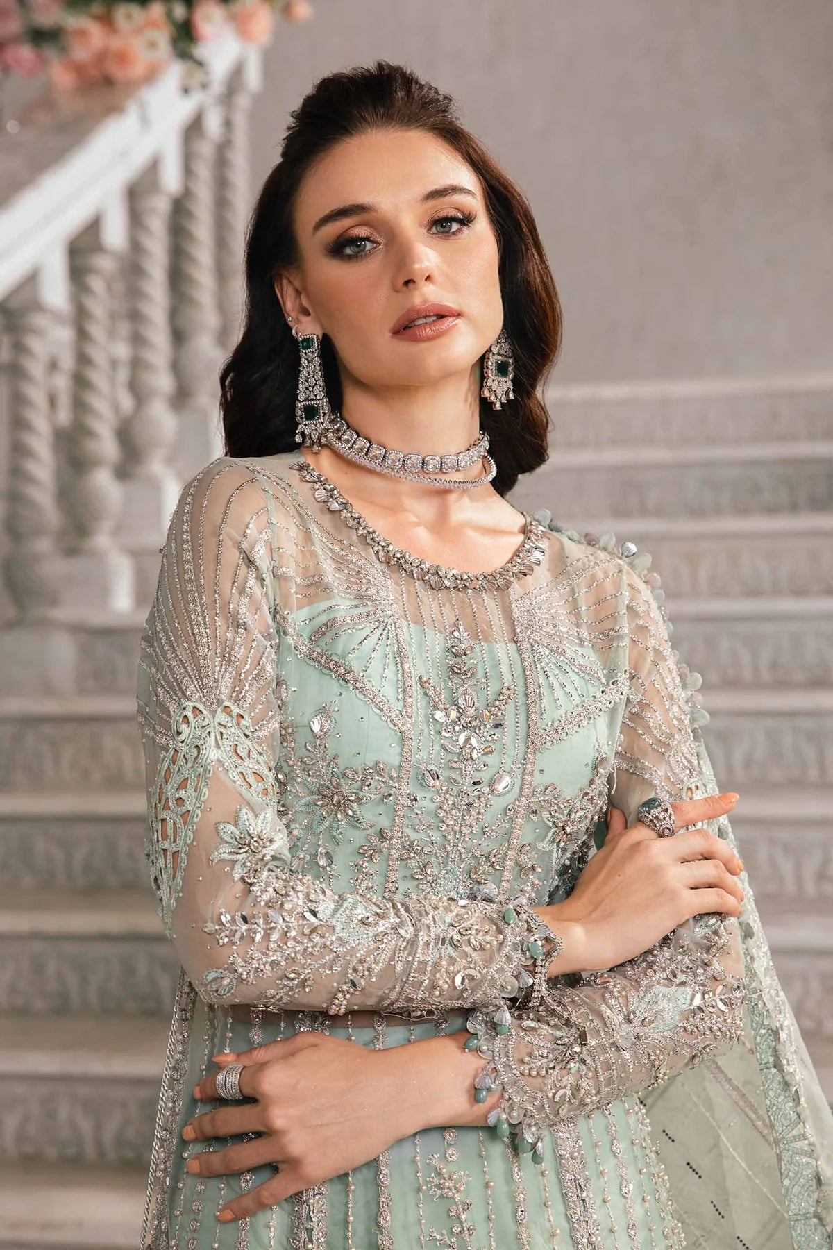 Maria B | Mbroidered Fabrics 2024 | BD-2803 - Khanumjan  Pakistani Clothes and Designer Dresses in UK, USA 