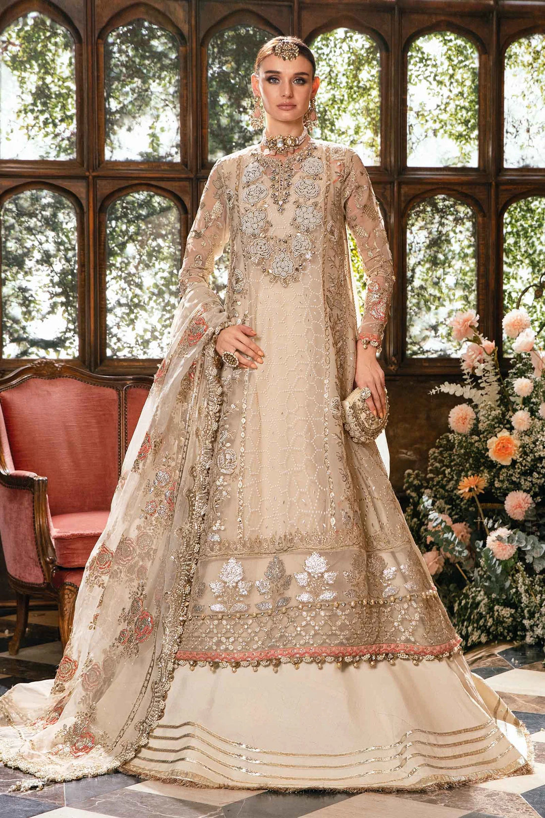 Maria B | Mbroidered Fabrics 2024 | BD-2805 - Khanumjan  Pakistani Clothes and Designer Dresses in UK, USA 