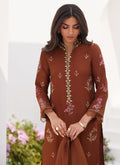 Farah Talib Aziz | Zaza Luxe Pret 24 | NOEMIE CHOCOLATE EMBROIDERED RAW SILK SHIRT AND DUPATTA - Khanumjan  Pakistani Clothes and Designer Dresses in UK, USA 