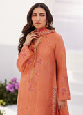 Farah Talib Aziz | Zaza Luxe Pret 24 | ELYNA CORAL EMBROIDERED RAW SILK SHIRT AND DUPATTA - Khanumjan  Pakistani Clothes and Designer Dresses in UK, USA 