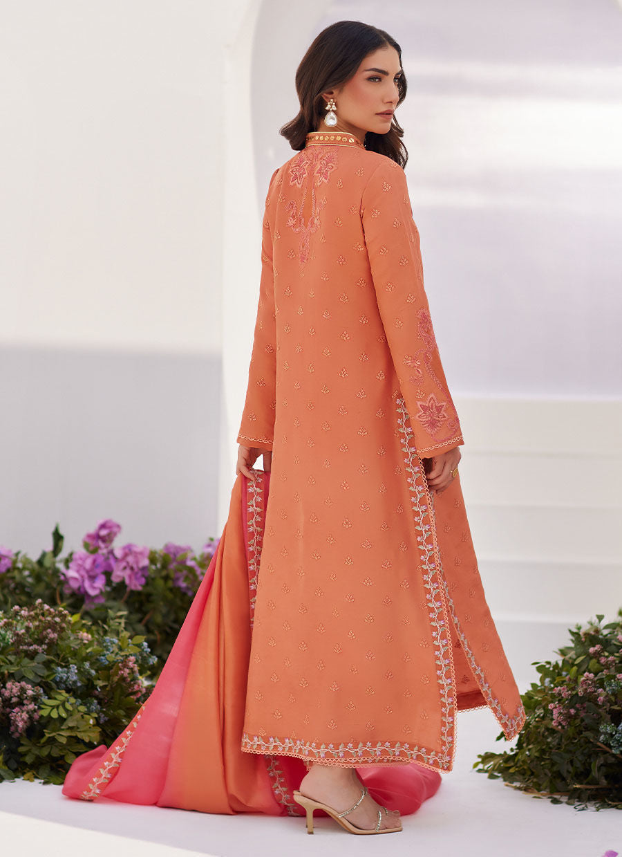 Farah Talib Aziz | Zaza Luxe Pret 24 | ELYNA CORAL EMBROIDERED RAW SILK SHIRT AND DUPATTA - Khanumjan  Pakistani Clothes and Designer Dresses in UK, USA 