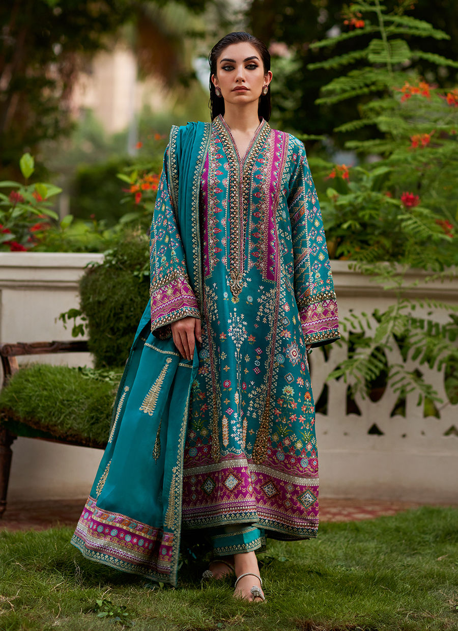 Farah Talib Aziz | Mayna Festive Prints 24 | Aahna Shirt And Dupatta