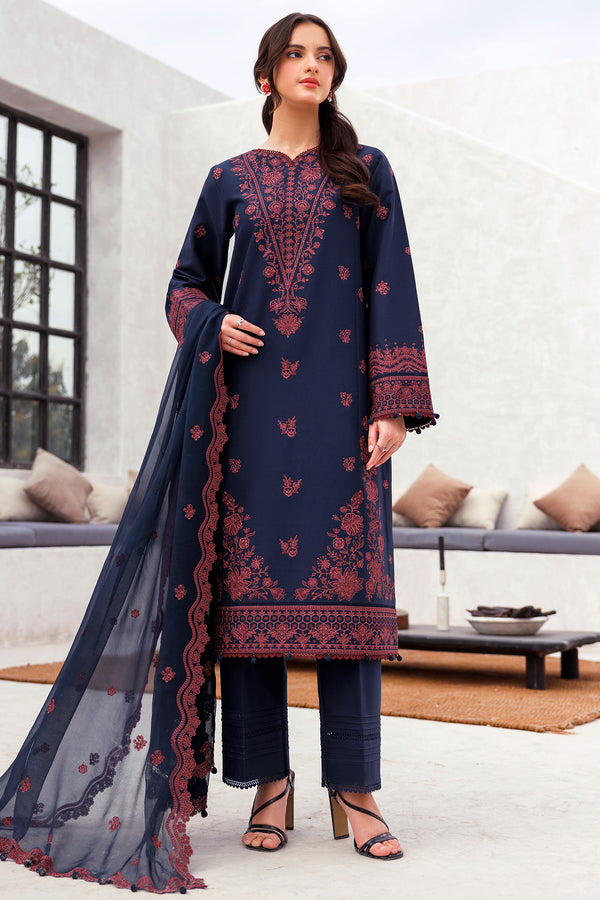 Farasha | Bahaar Embroidered Lawn | Cobalt Charm