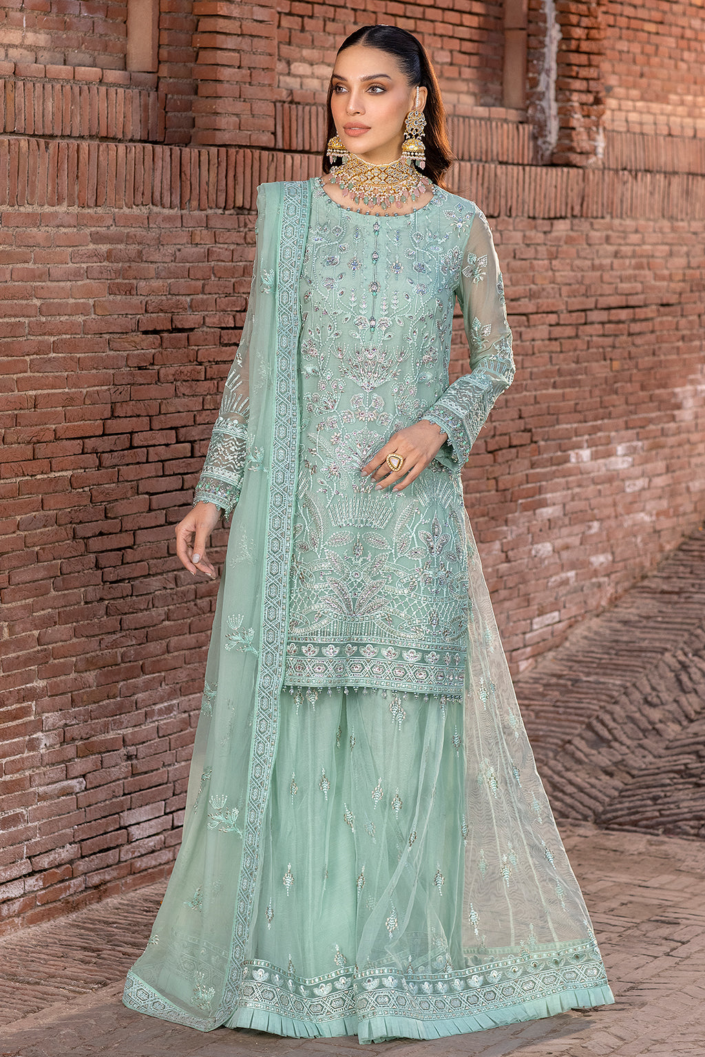 Flossie | Safeera Formals vol 13 | SNOW PEA (B) - Khanumjan  Pakistani Clothes and Designer Dresses in UK, USA 