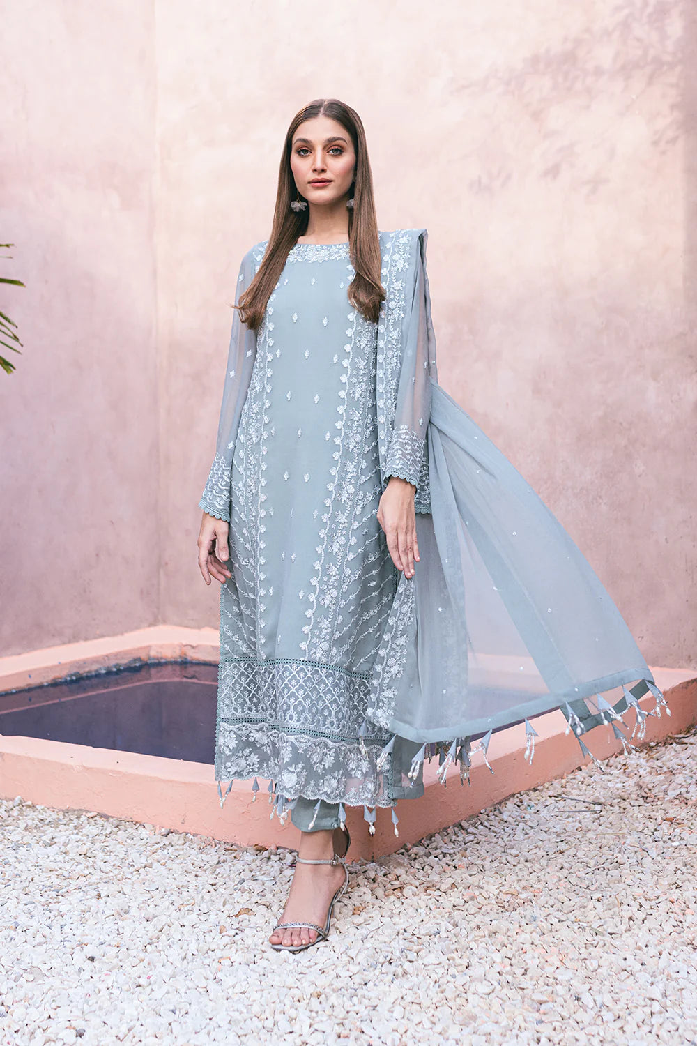 Azure | Embroidered Ensembles 3 Pcs | Frosted Fern - Khanumjan  Pakistani Clothes and Designer Dresses in UK, USA 