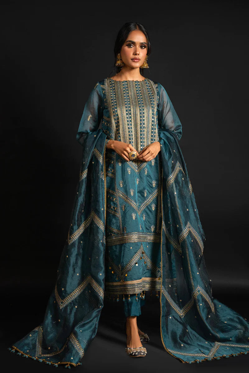 Alkaram | Heavy Formals 24 |  HF-01-24-Teal - Khanumjan  Pakistani Clothes and Designer Dresses in UK, USA 