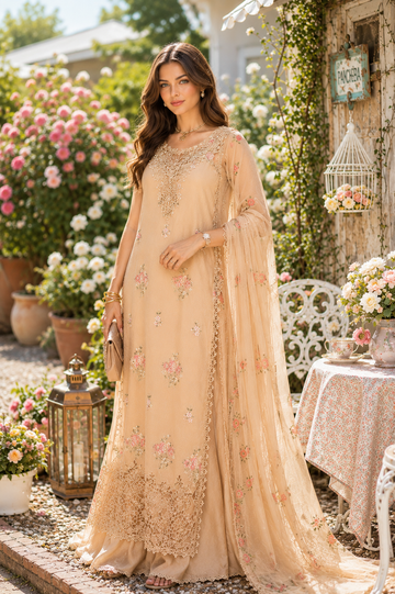 Noor by Saadia Asad | Noor Eid Printskhas 26 |D13 – Blush Peach