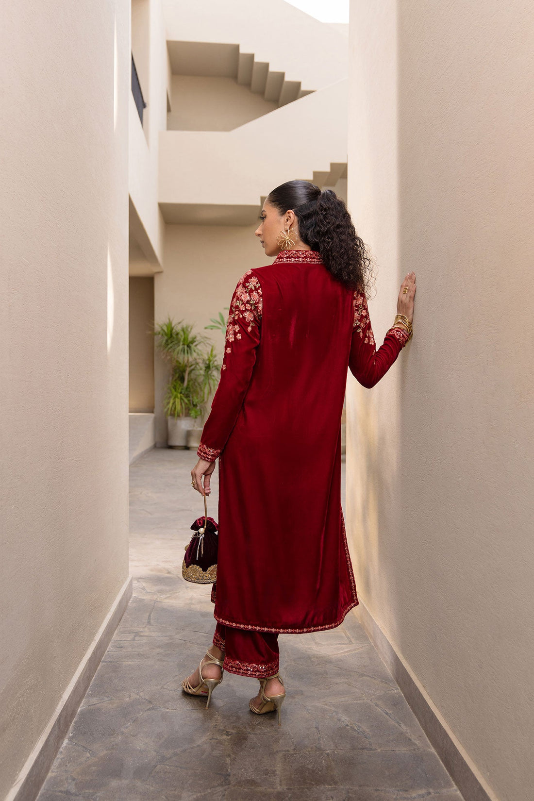 Dhanak | Velvet Edit | FW24DA-2613 MAROON