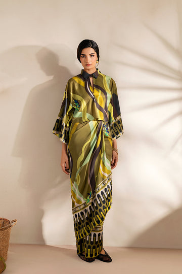 Saira Rizwan | Silk Coords 25 | GOLDEN GUAVA - SRSP-25-07